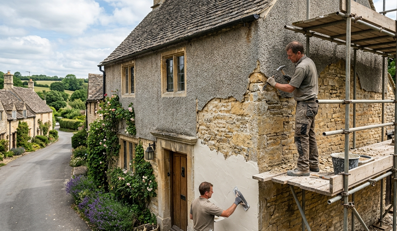Pebbledash Removal and Lime Render Replacement in Gloucestershire: What It Costs and What to Expect